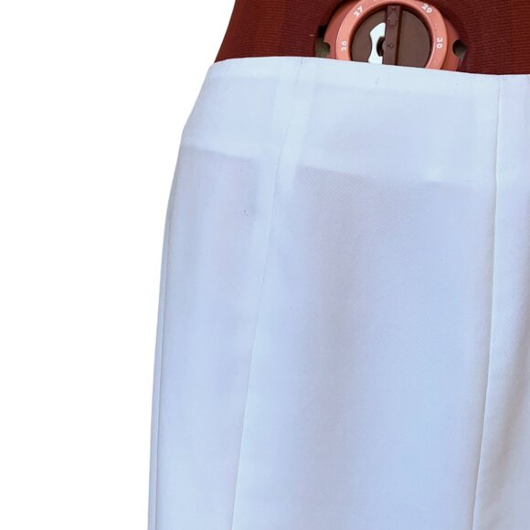 BEECHERS BROOK - Classic Vintage-Inspired White A-Line Midi Skirt - Size 12 - Picture 2 of 14
